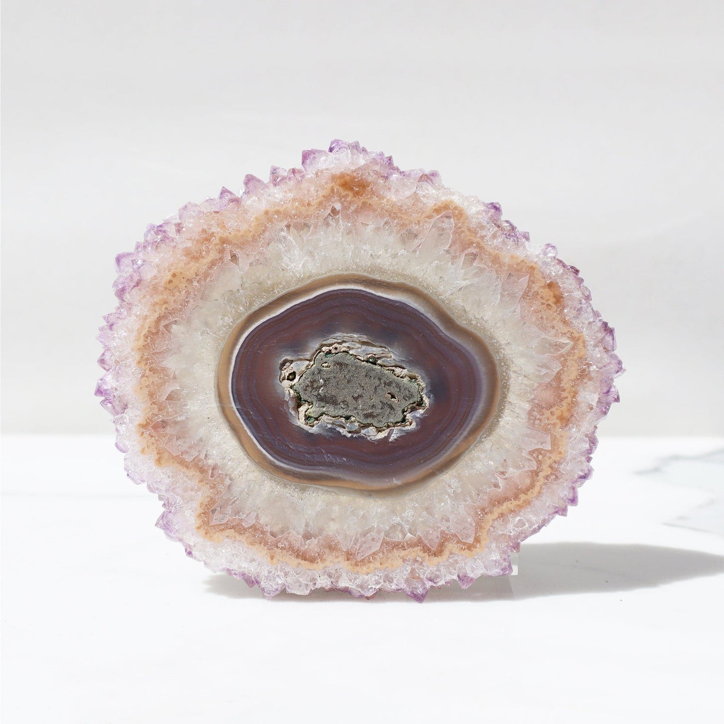 Agate and Quartz Stalactite Eye – Rare Amethysts Crystals Stalactites