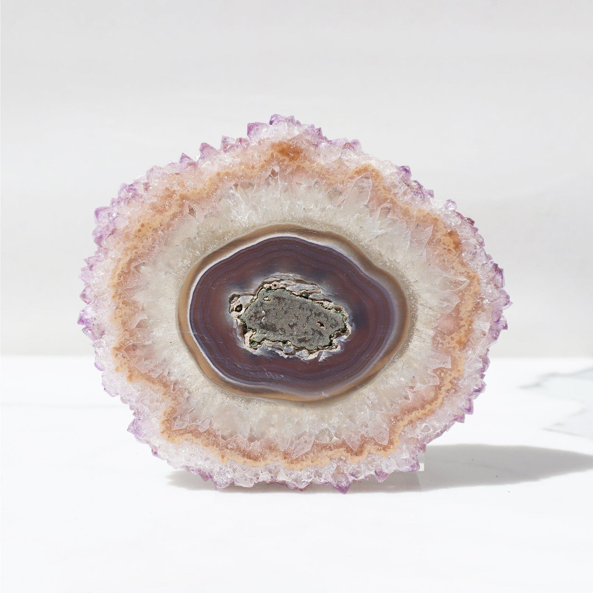 Agate and Quartz Stalactite Eye – Rare Amethysts Crystals Stalactites