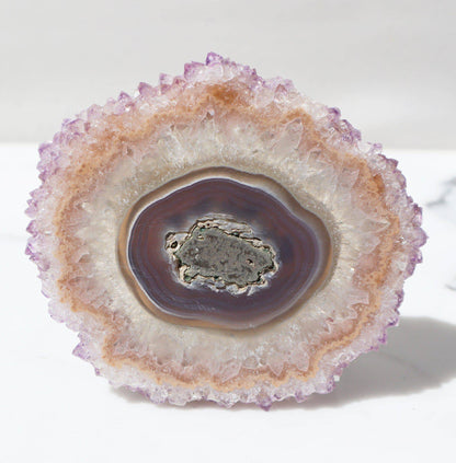 Agate and Quartz Stalactite Eye – Rare Amethysts Crystals Stalactites
