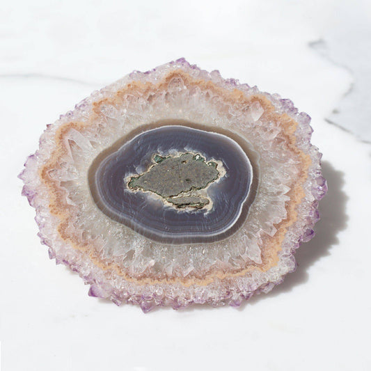 Agate and Quartz Stalactite Eye – Rare Amethysts Crystals Stalactites