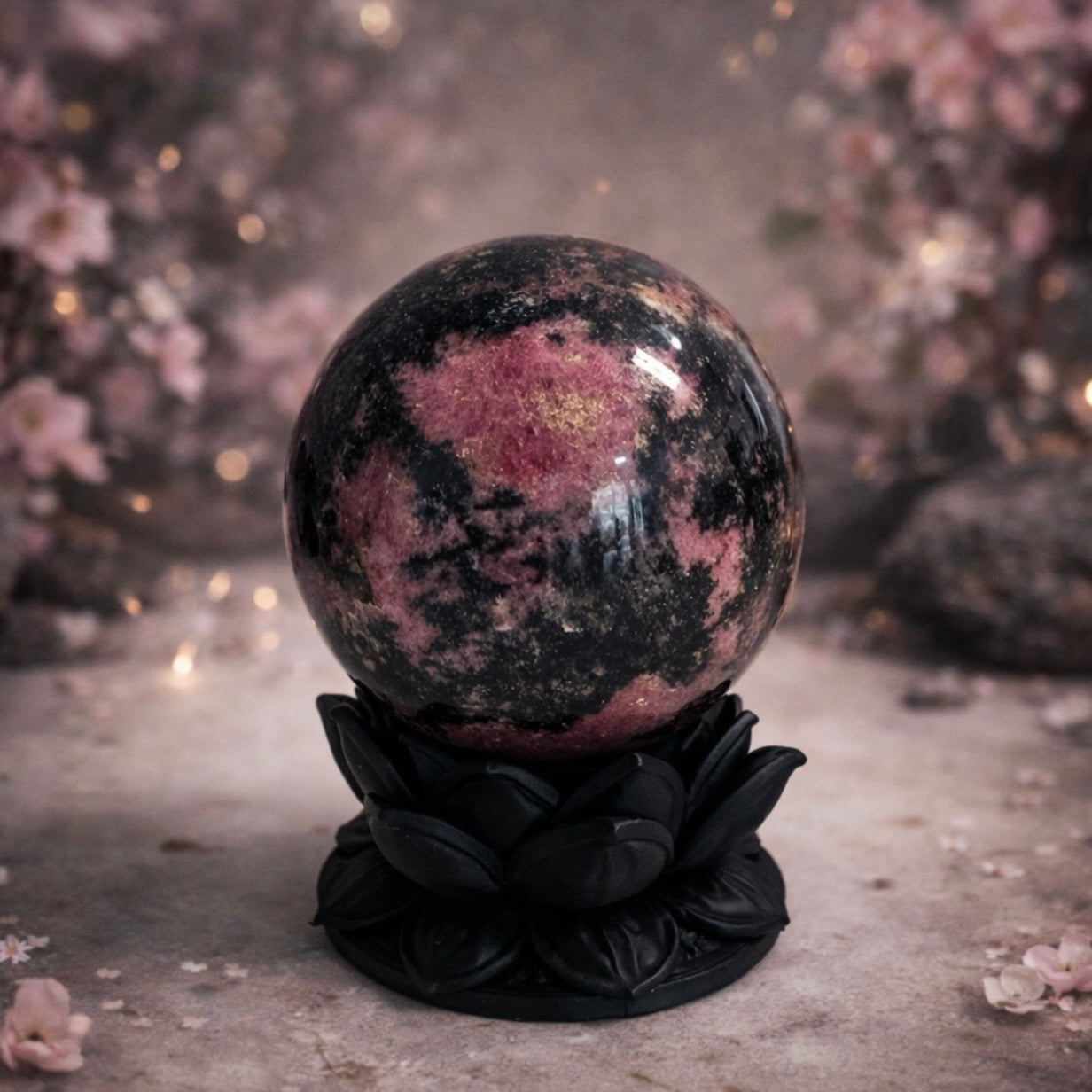 Crystal Ball Stands 5 Pack - Dark Lotus 2-3" Spheres –