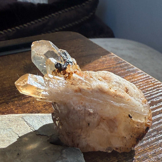 Kundalini Citrine Cluster with Guardian Hematite ✨🖤🦁 – All Crystals