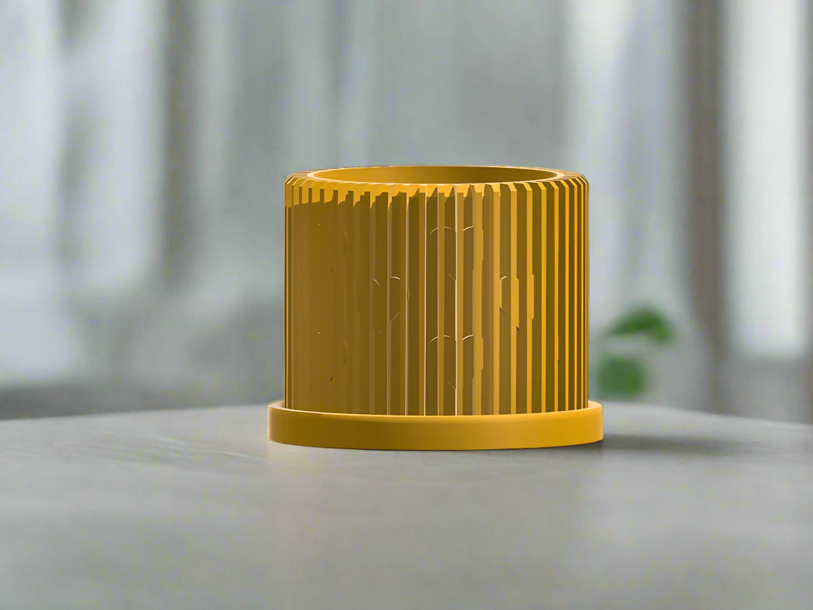 Modern Heart-Shaped Planter with Drainage & Saucer – Unique Valentine’s Day Gift for Plant Lovers, 3d Printed Planter Home Hosting Decor, – Mustard Planter