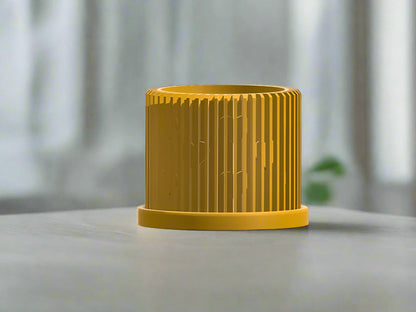 Modern Heart-Shaped Planter with Drainage & Saucer – Unique Valentine’s Day Gift for Plant Lovers, 3d Printed Planter Home Hosting Decor, – Mustard Planter