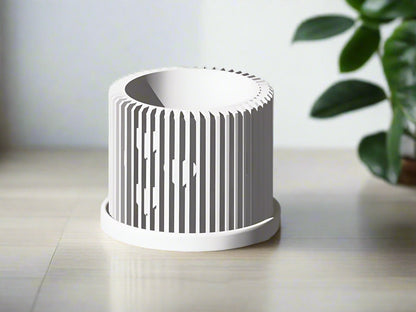 Modern Heart-Shaped Planter with Drainage & Saucer – Unique Valentine’s Day Gift for Plant Lovers, 3d Printed Planter Home Hosting Decor, – White Planter