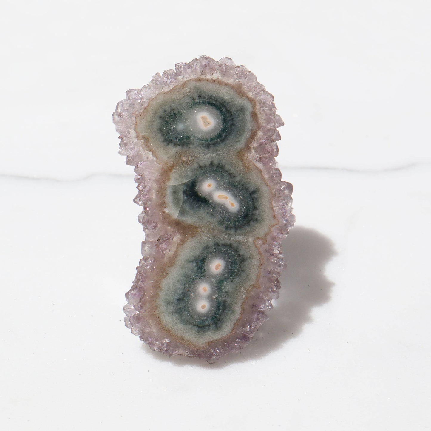 Triple Center Stalactite of Green Agate