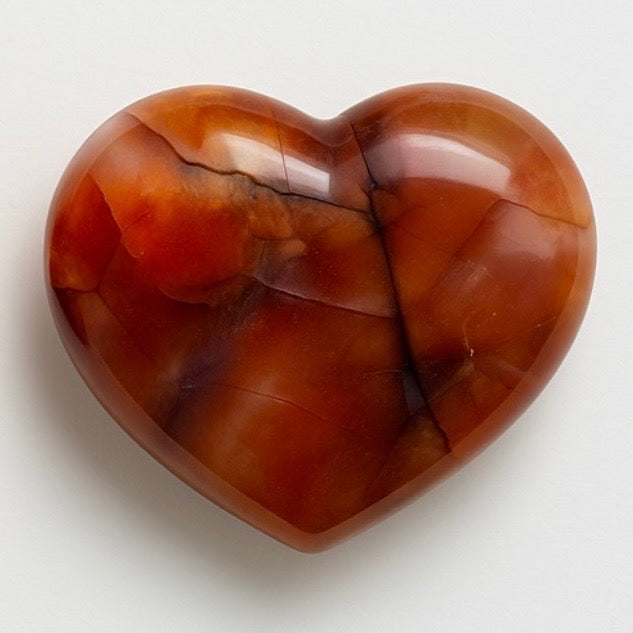Carnelian Agate Heart Carving (Akik) – Handpicked Crystal Décor –