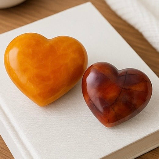 Carnelian Agate Heart Carving (Akik) – Handpicked Crystal Décor –