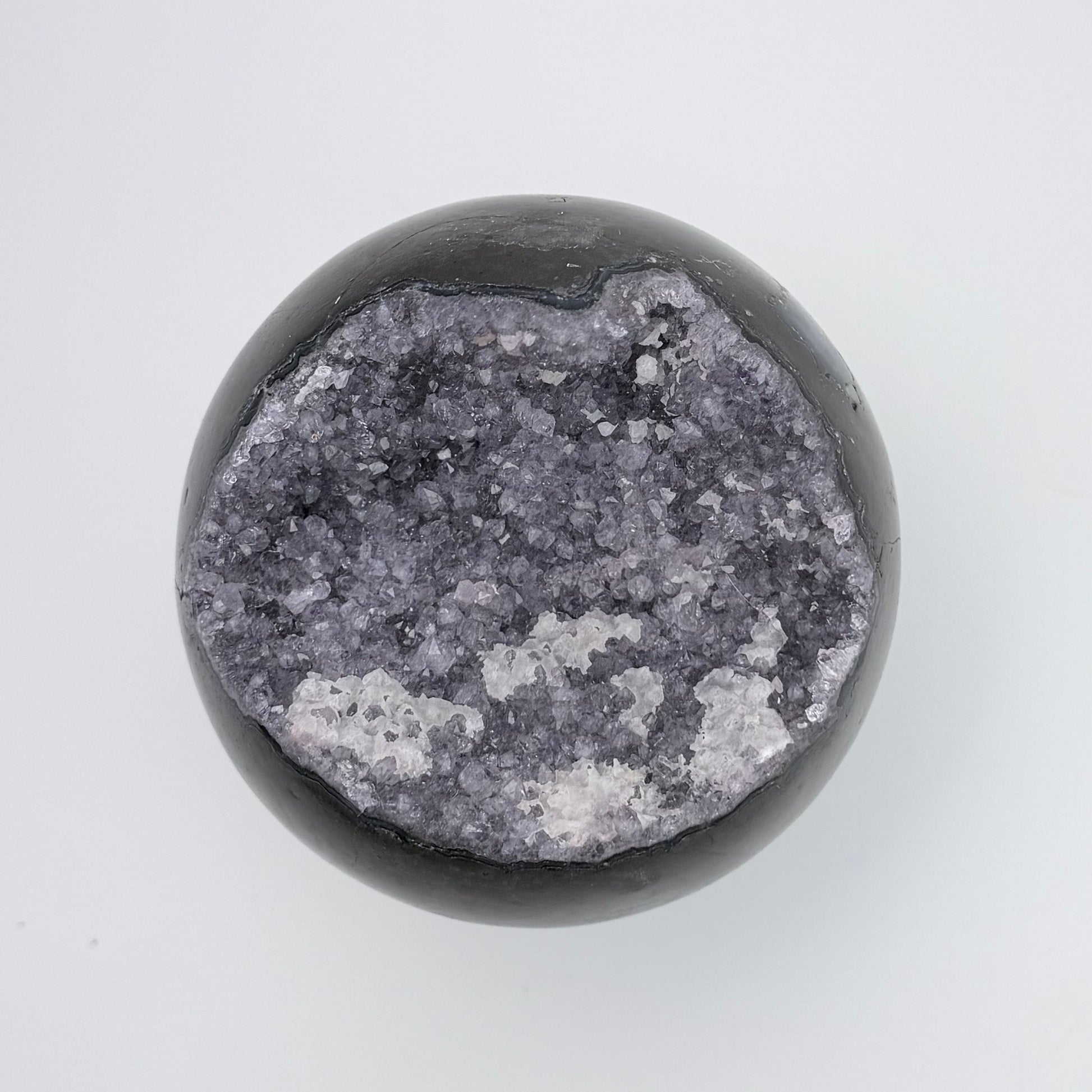 Amethyst Sphere – Large open geode sphere 97 mm