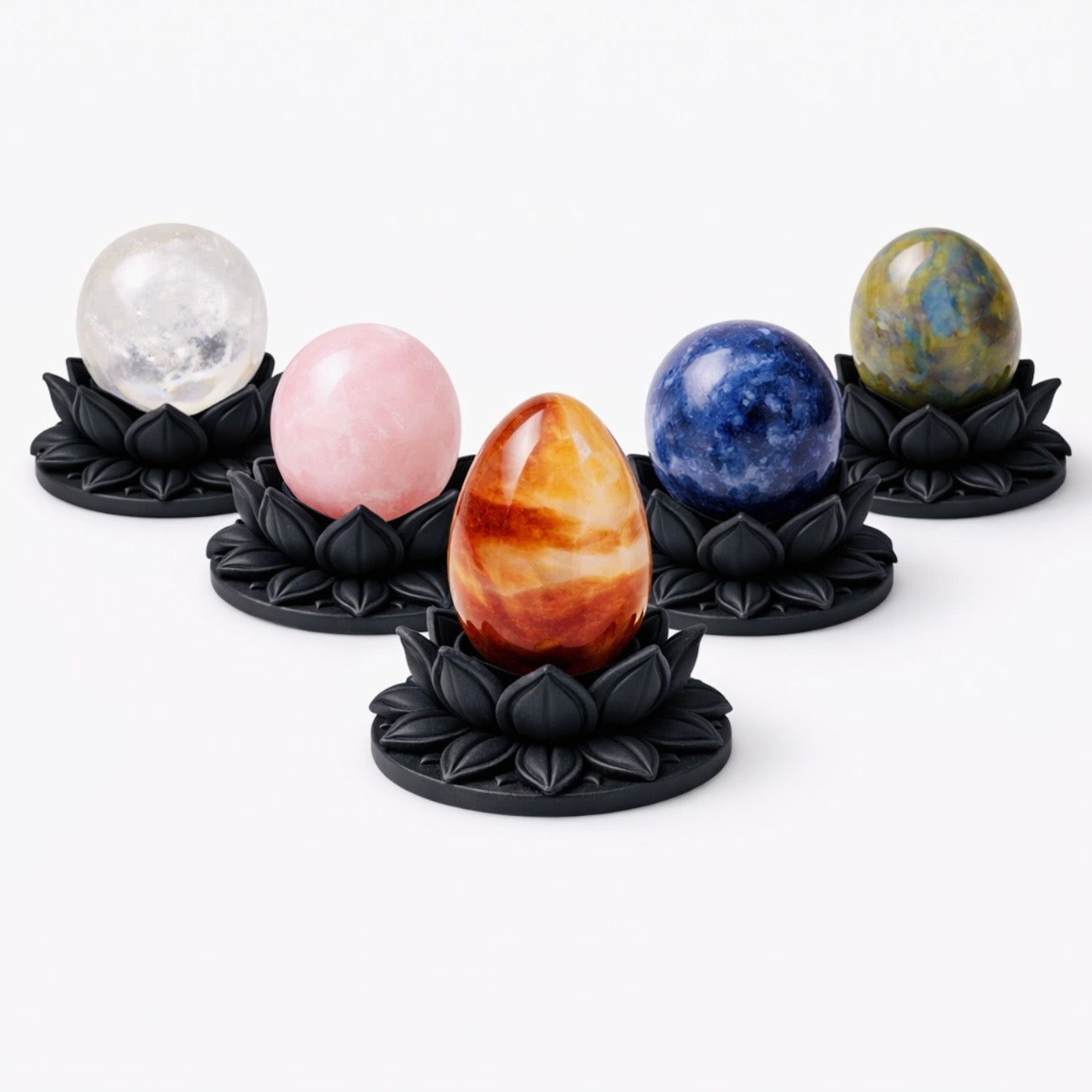 Crystal Ball Stands 5 Pack - Dark Lotus 2-3" Spheres –