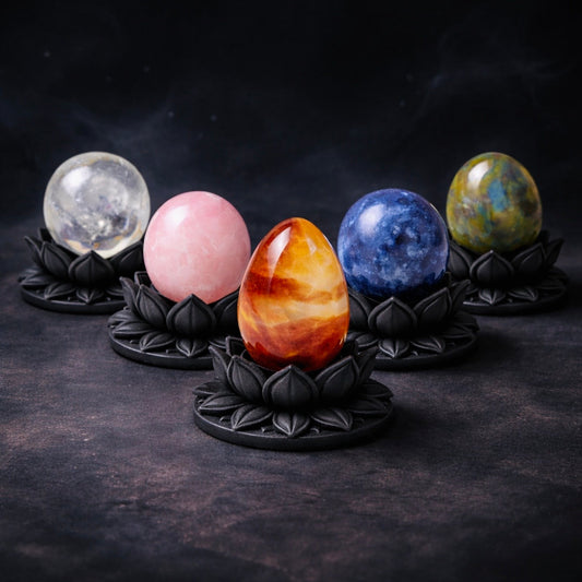 Crystal Ball Stands 5 Pack - Dark Lotus 2-3" Spheres –
