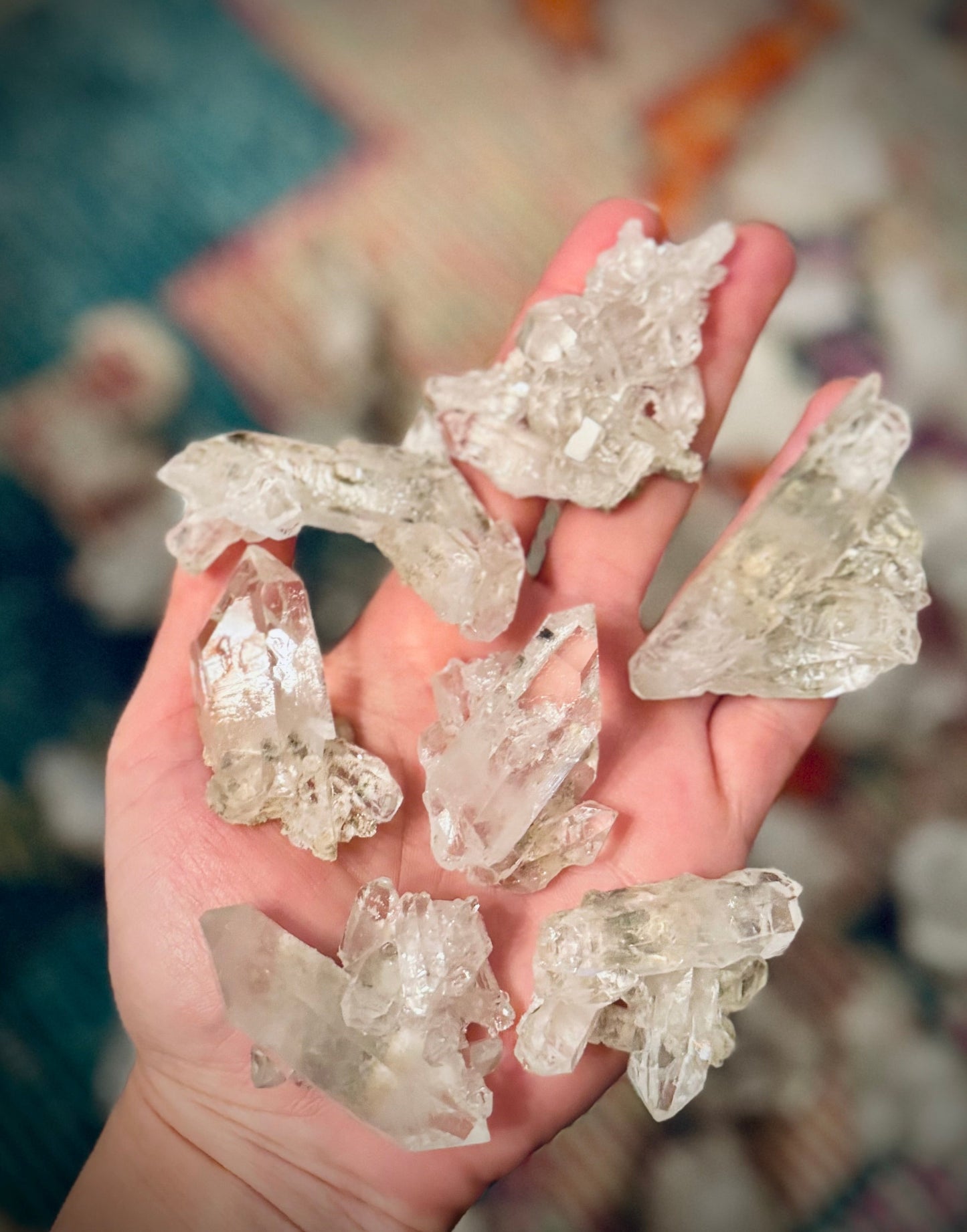 High Quality Quartz Clusters from Brazil, Many with Chlorite Inclusions – 15-24 grams