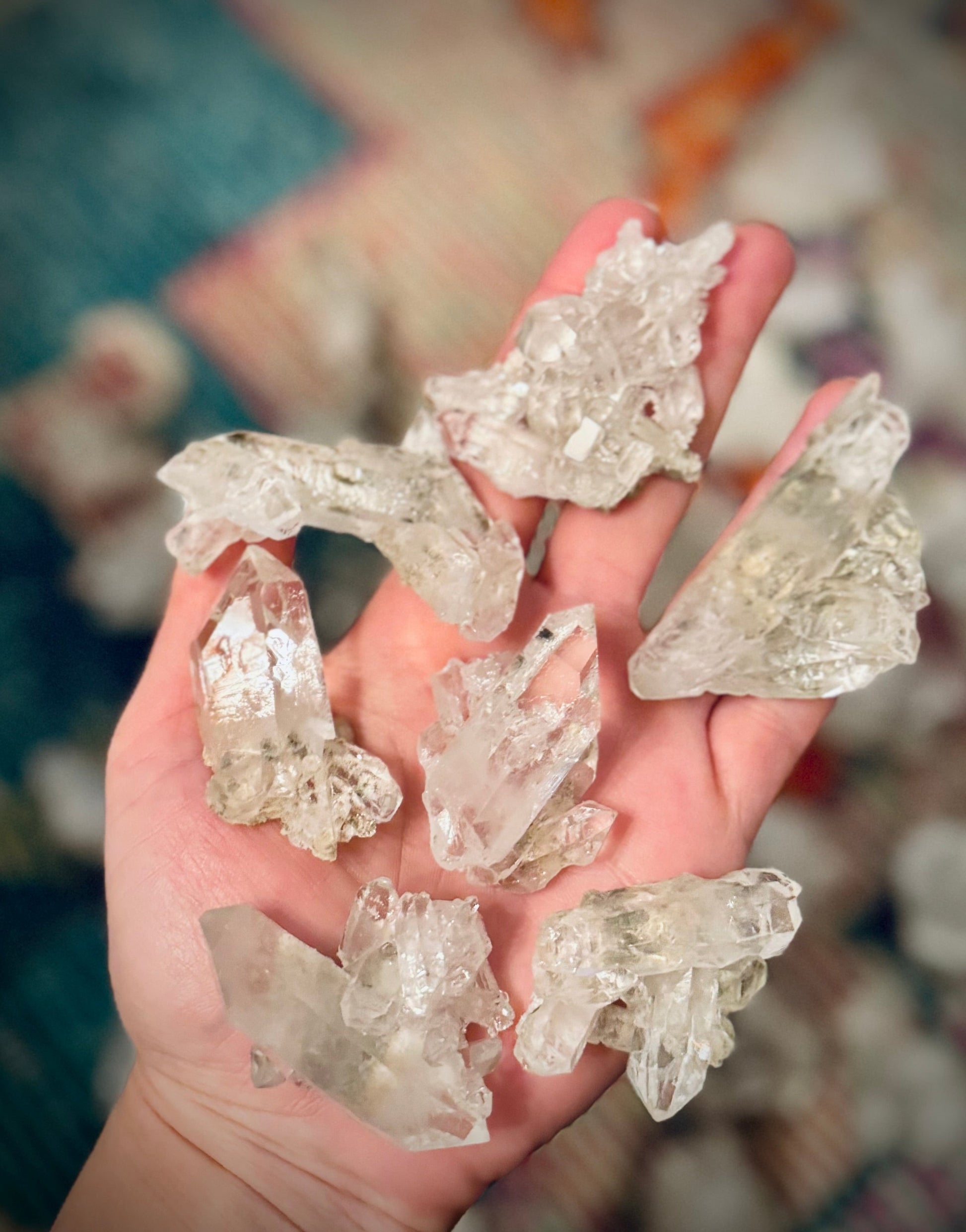 High Quality Quartz Clusters from Brazil, Many with Chlorite Inclusions – 15-24 grams