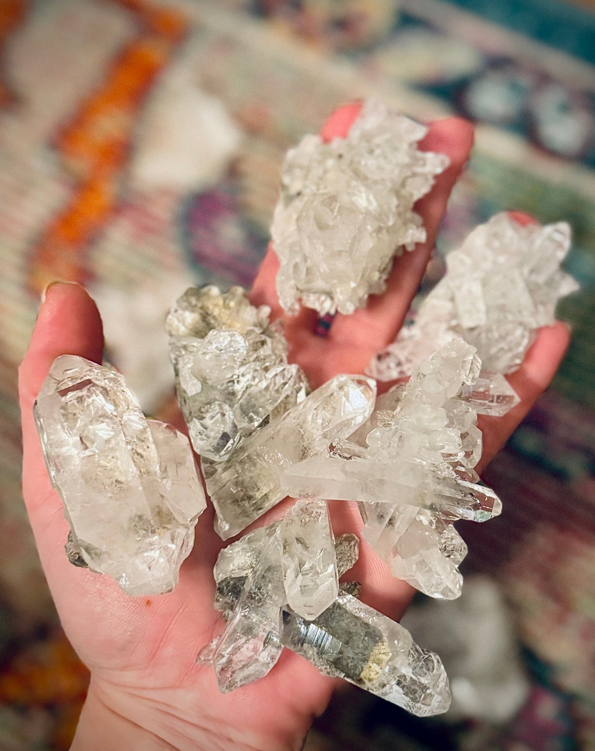 High Quality Quartz Clusters from Brazil, Many with Chlorite Inclusions – 25-49 grams
