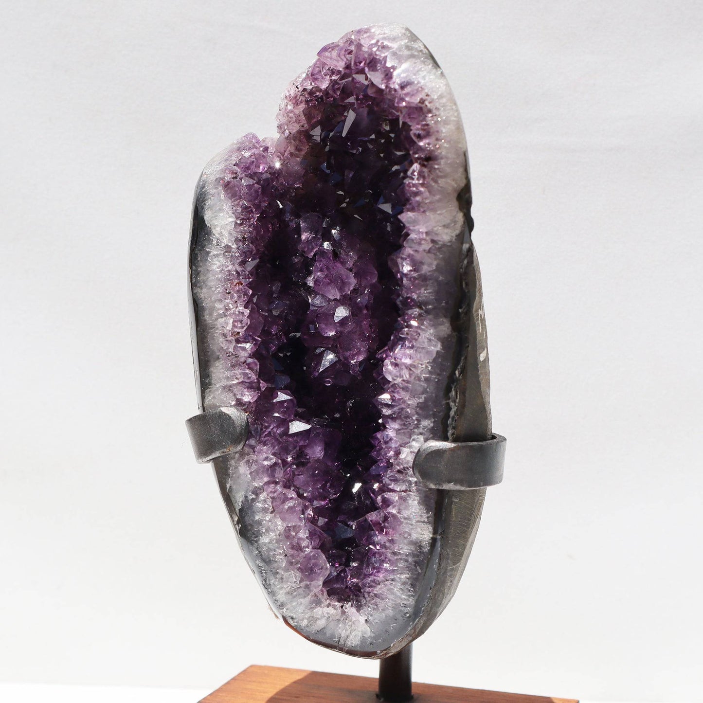 Unusual Shape Plum and White Quartz – Amethysts Crystals mounted