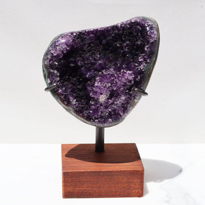 Abstract Heart-Shaped Fragment – Rare Mounted Amethyst Stalactites