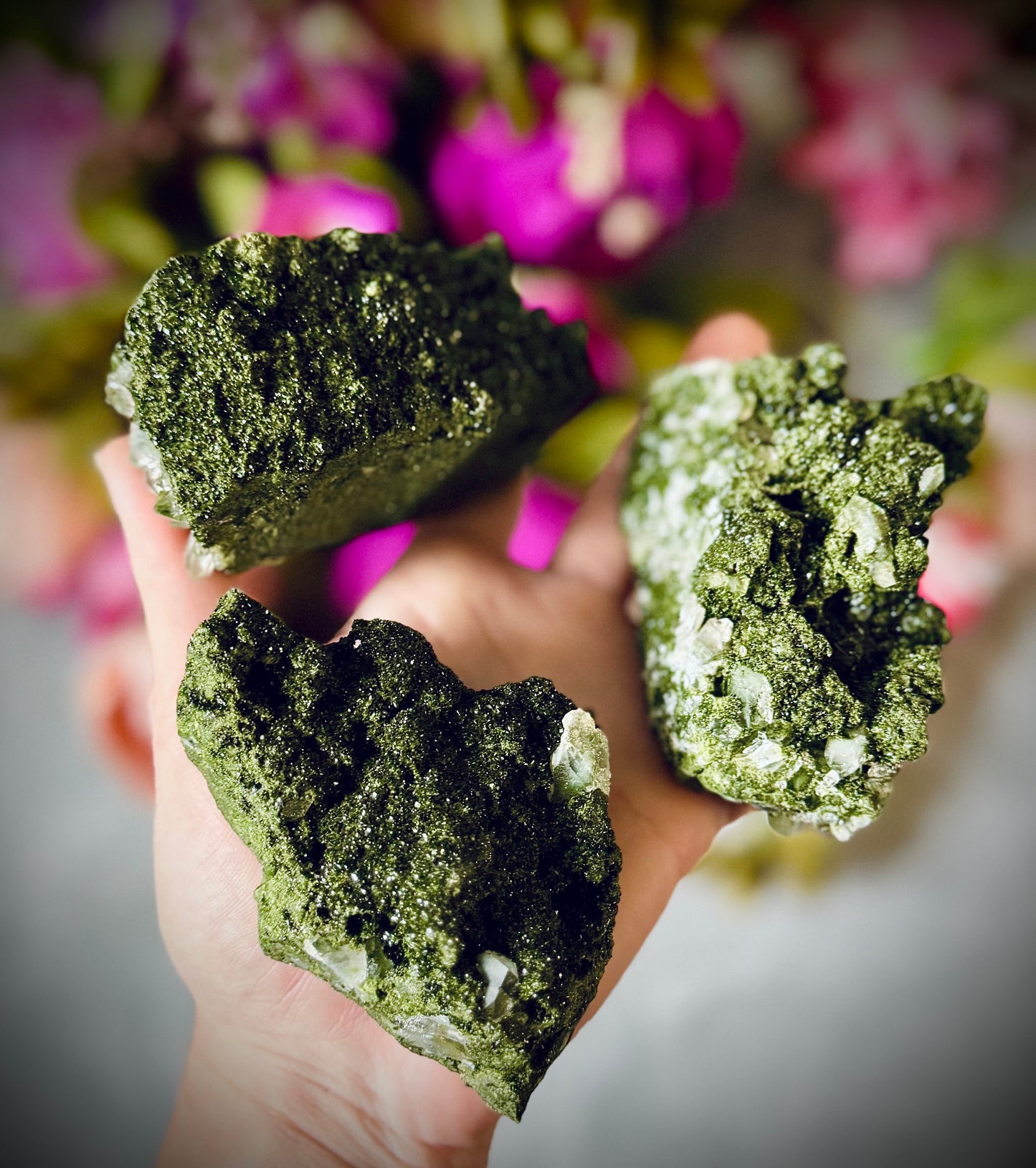 Large Forest Epidote Specimens from Turkey, Epidote and Quartz, Epidote Clusters –
