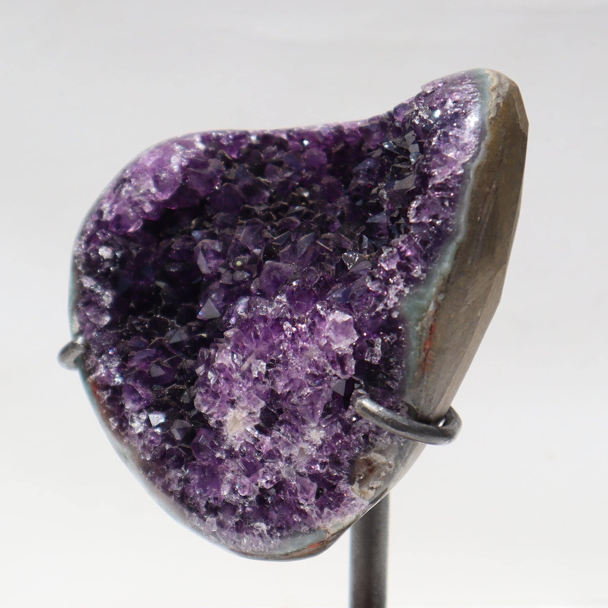 Abstract Heart-Shaped Fragment – Rare Mounted Amethyst Stalactites