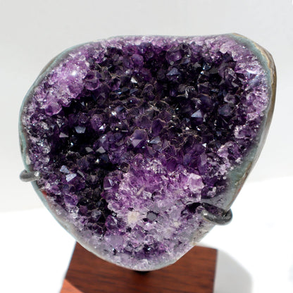 Abstract Heart-Shaped Fragment – Rare Mounted Amethyst Stalactites