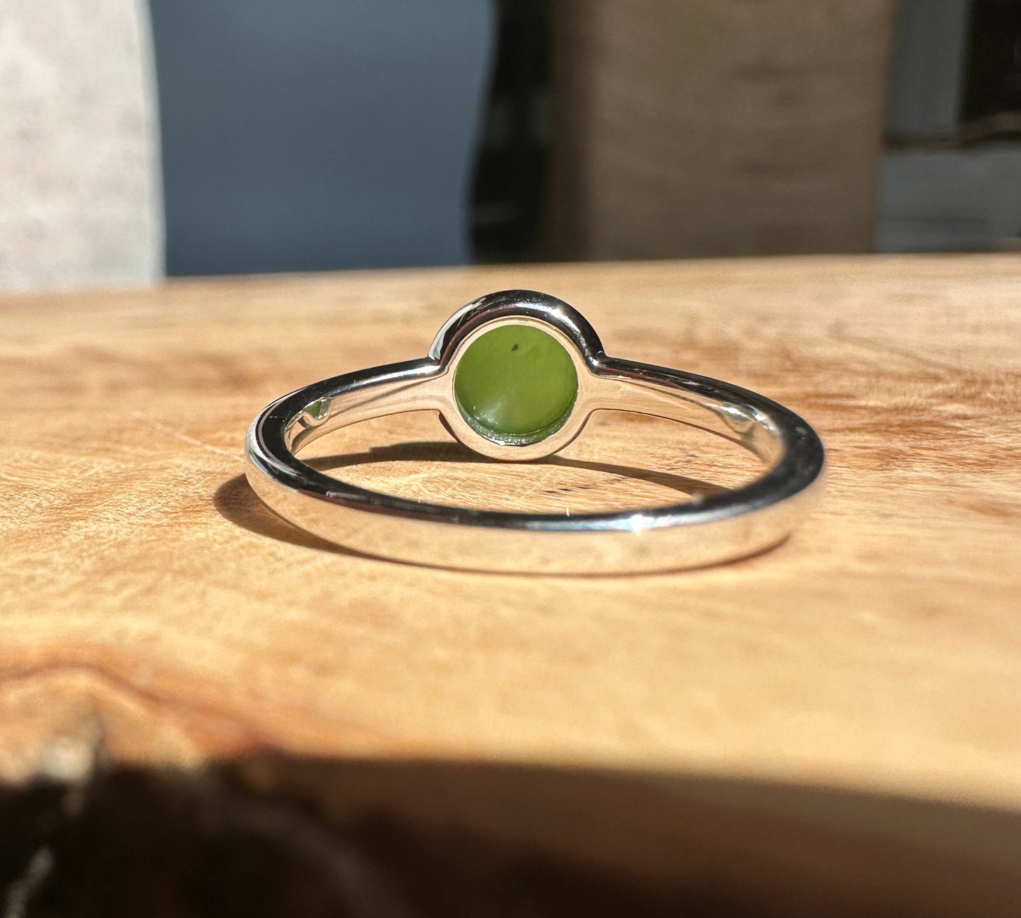 Canadian Jade Silver Ring – Genuine Nephrite Jade, Sterling Setting –