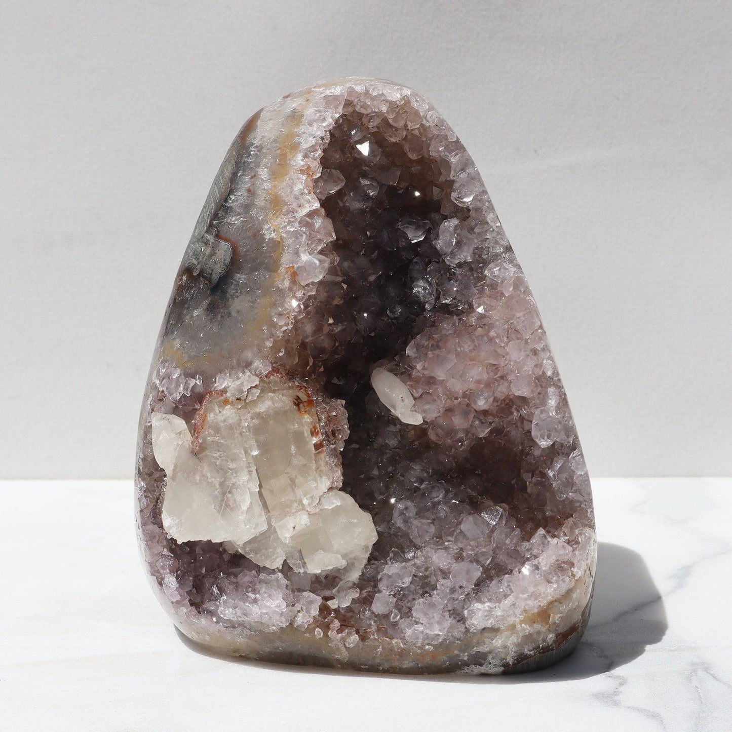 Captivating Rare Color Cathedral – Amethysts Crystals Calcite Rare