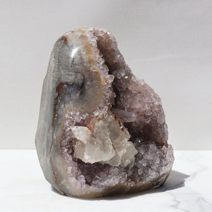 Captivating Rare Color Cathedral – Amethysts Crystals Calcite Rare