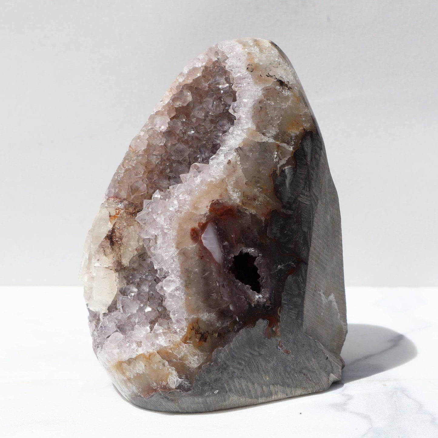 Captivating Rare Color Cathedral – Amethysts Crystals Calcite Rare