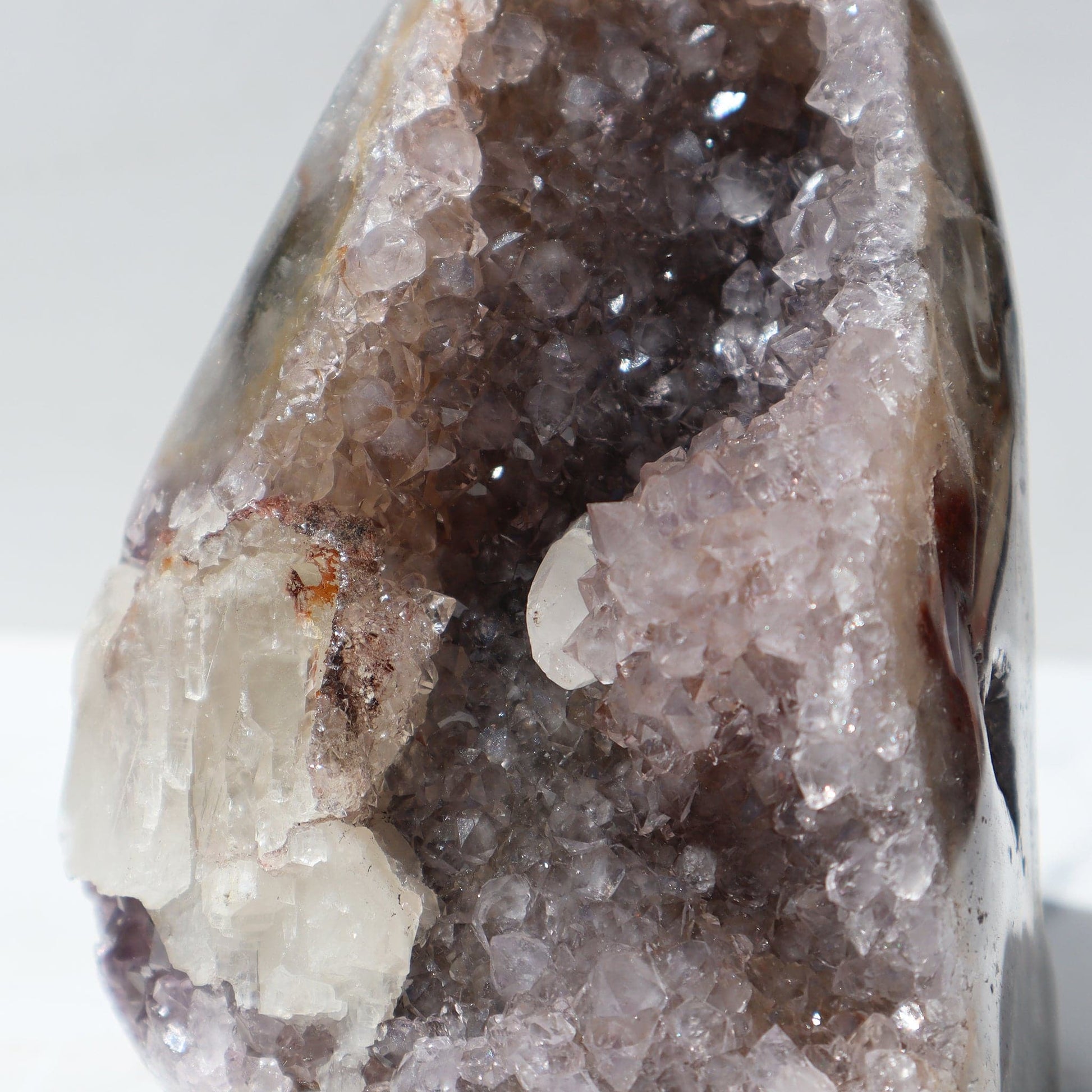 Captivating Rare Color Cathedral – Amethysts Crystals Calcite Rare