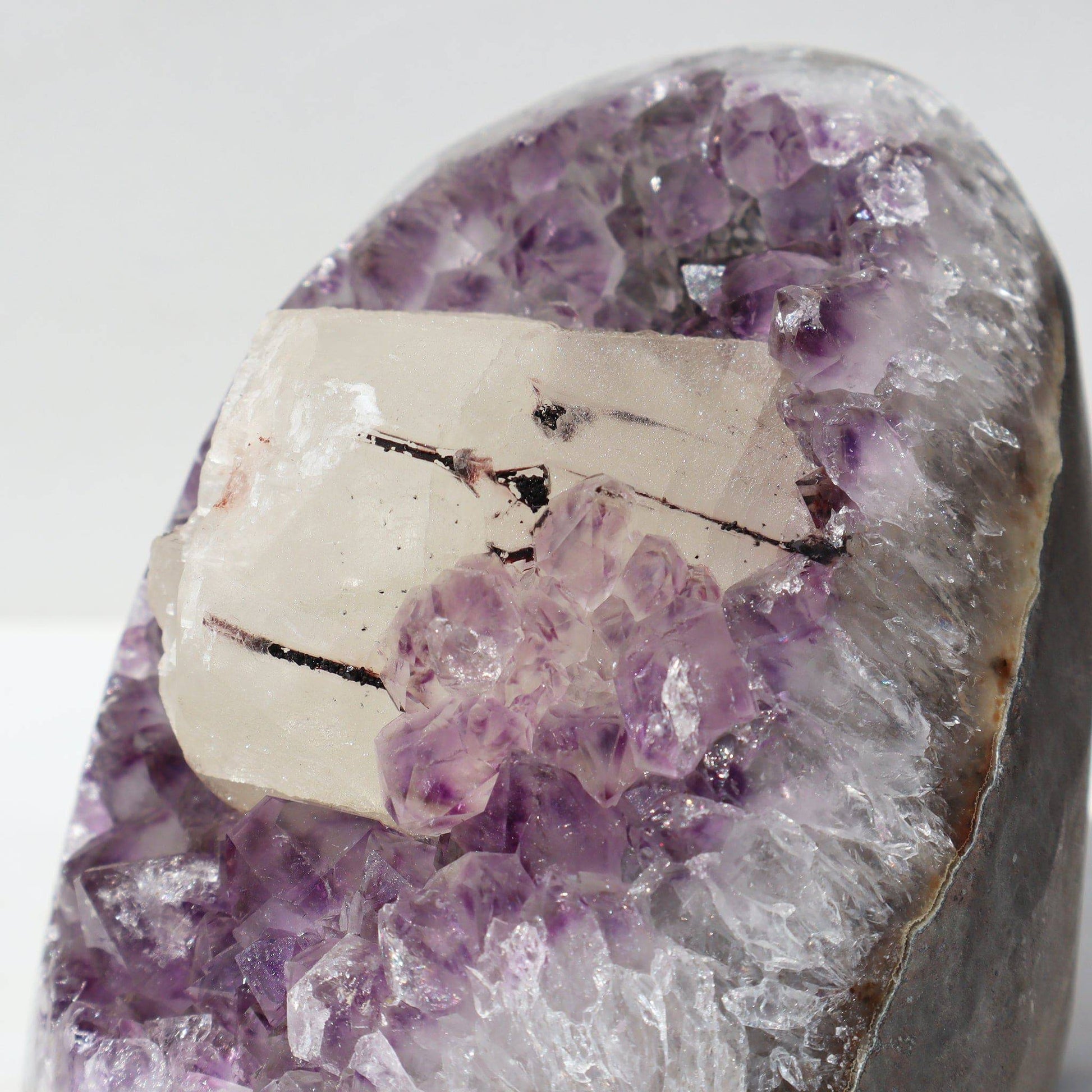 Amethyst Geode - White Quartz - Calcite – Rare Amethysts Geode Crystals Calcite