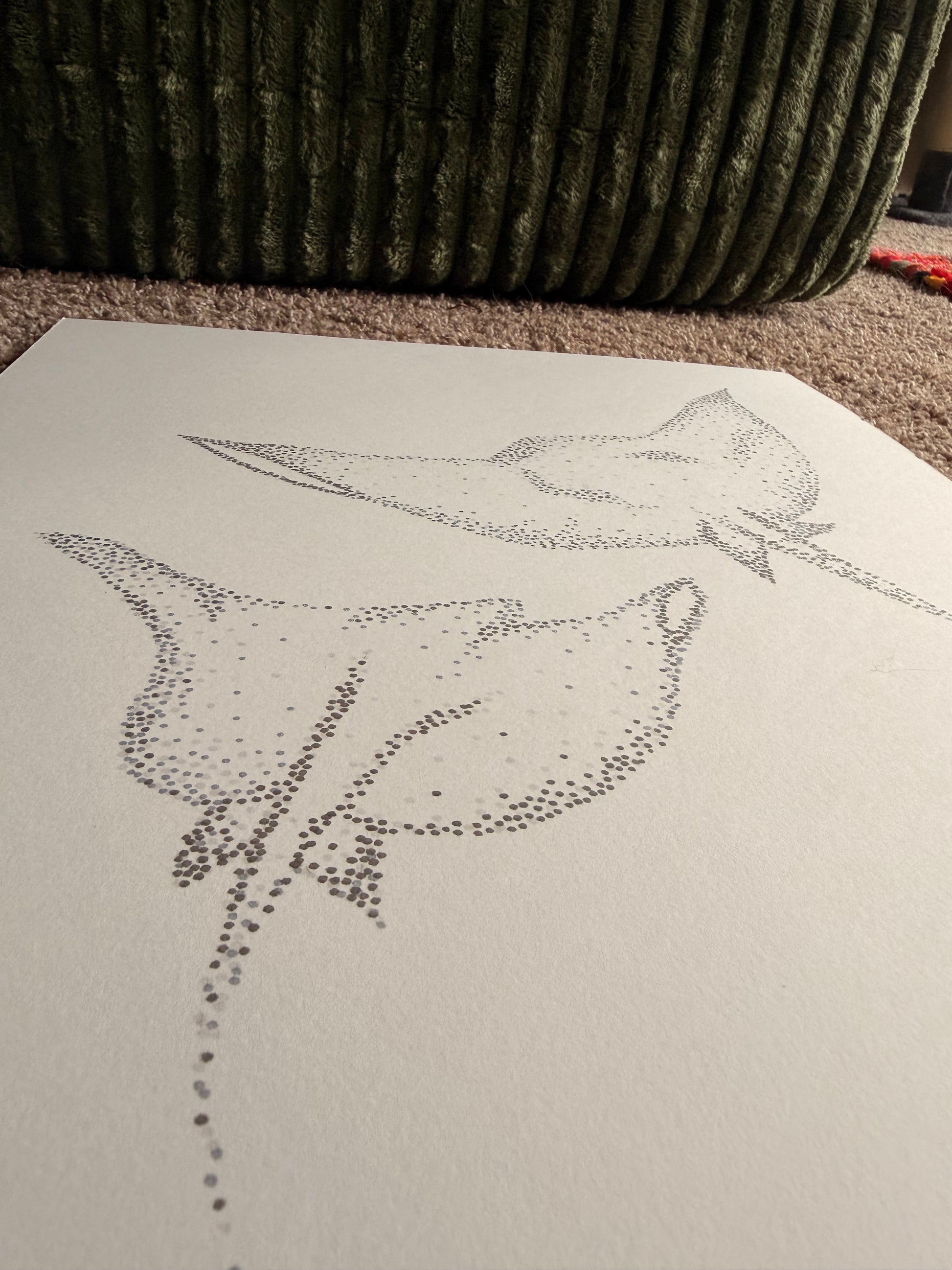 Marine Life Dot Art 14x17 - Ocean Wall Art Set – Sting Rays