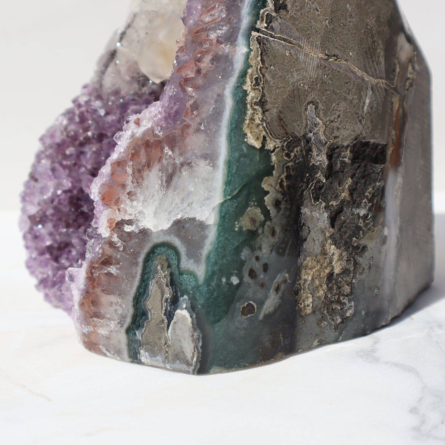 Green Jasper - Amethyst Geode – Amethysts Crystals Calcite Rare