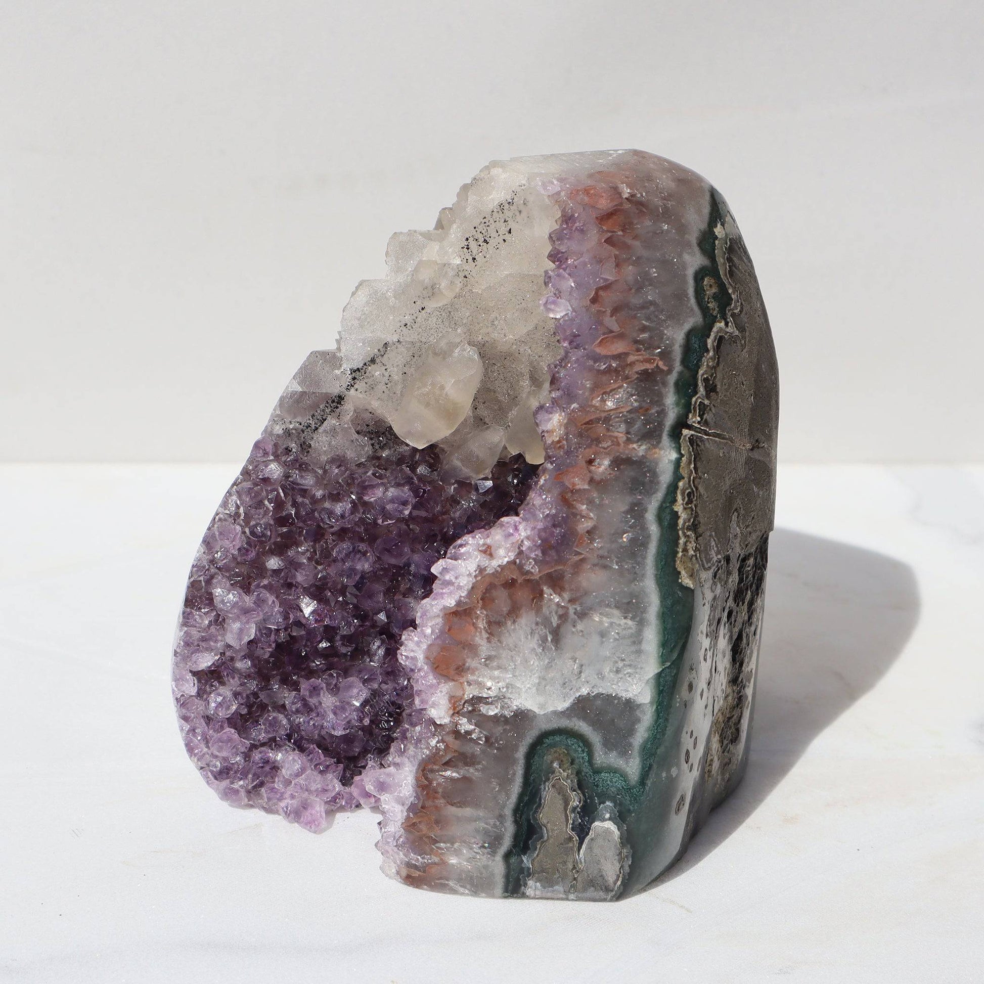 Green Jasper - Amethyst Geode – Amethysts Crystals Calcite Rare