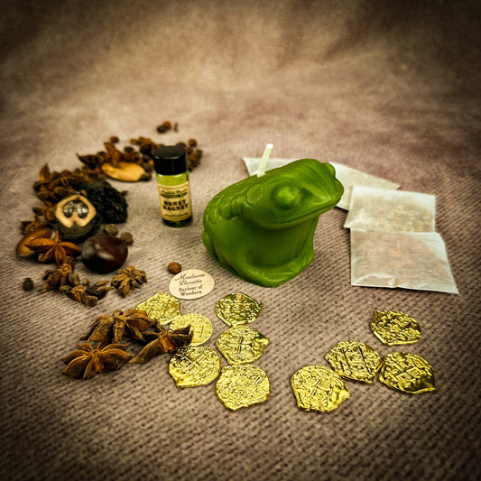 Lucky Money Frog Candle Spell Kit - Abundance & Prosperity – Green (Abundance) Candle Spell Kit