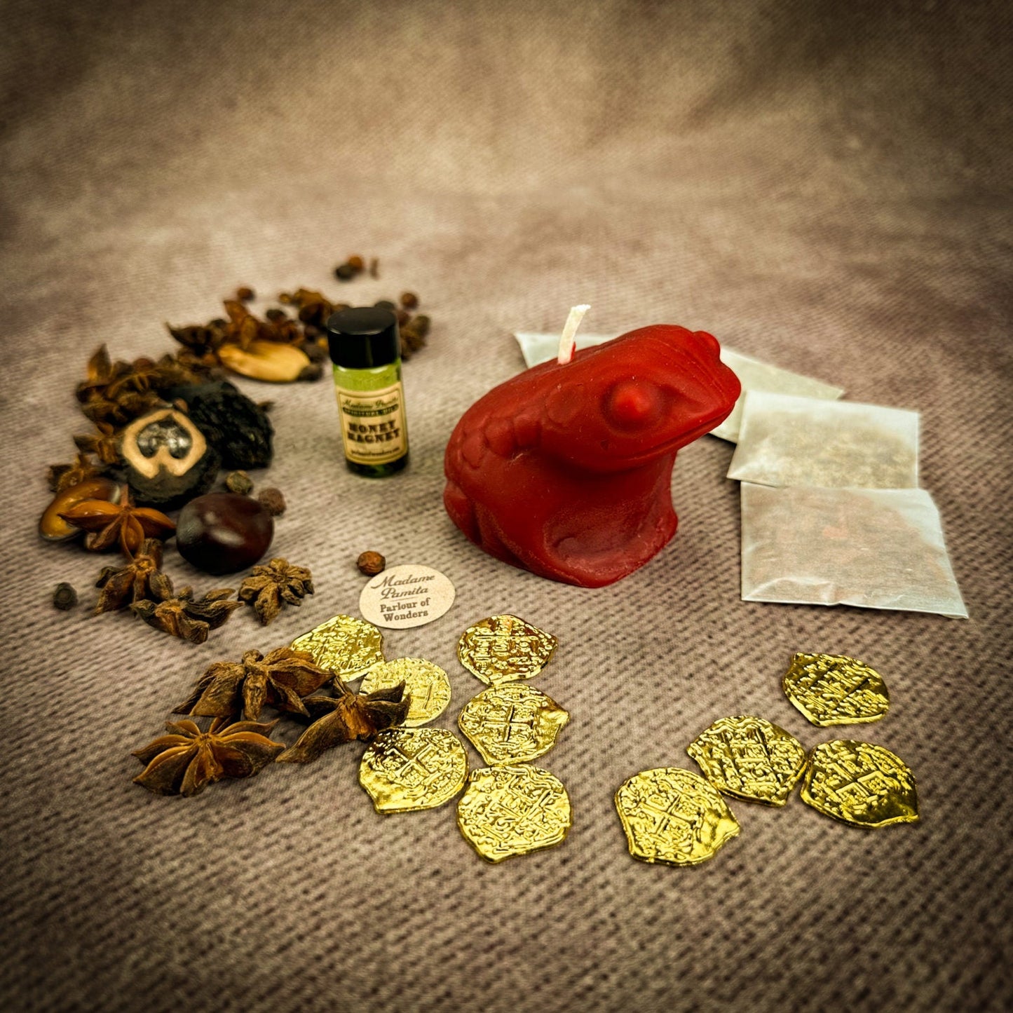 Lucky Money Frog Candle Spell Kit - Abundance & Prosperity – Red (Generous Lover) Candle Spell Kit