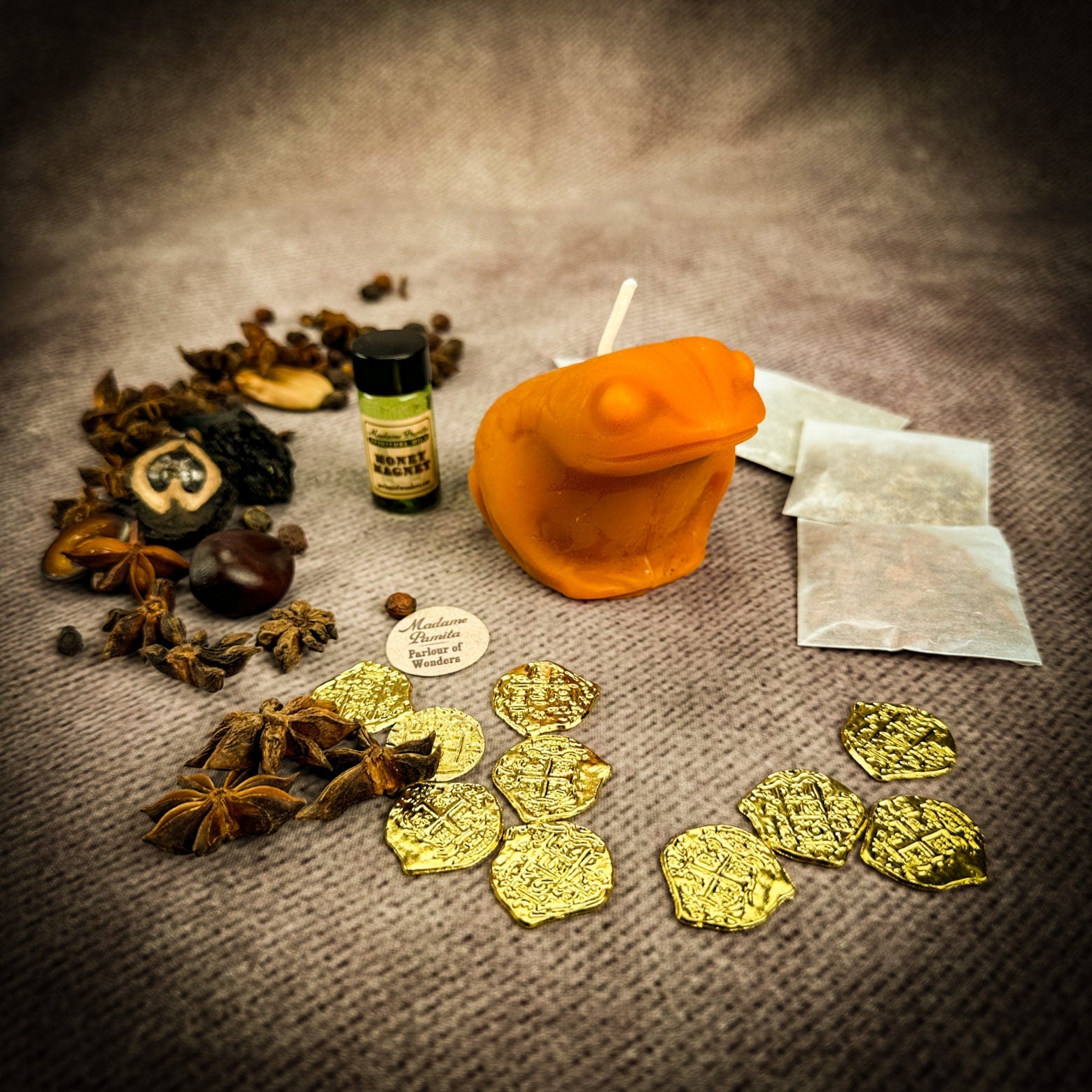 Lucky Money Frog Candle Spell Kit - Abundance & Prosperity – Orange (Breakthroughs) Candle Spell Kit