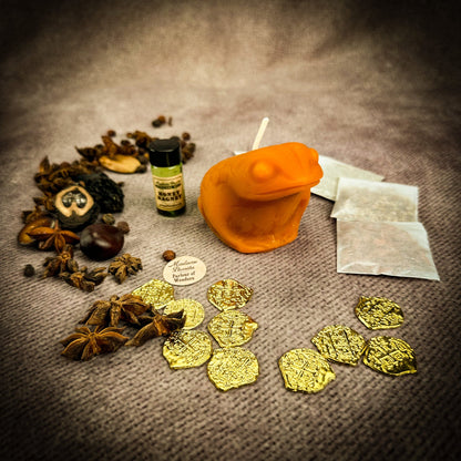 Lucky Money Frog Candle Spell Kit - Abundance & Prosperity – Orange (Breakthroughs) Candle Spell Kit