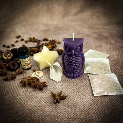 Wise Owl Wishing Star Candle Spell Kit - Wisdom & Success