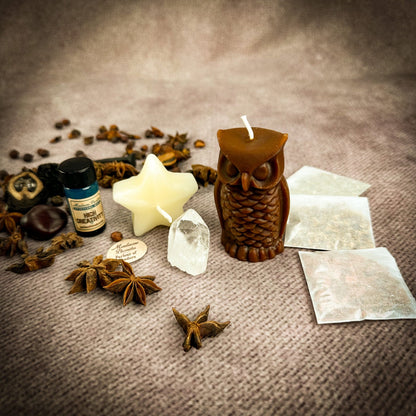 Wise Owl Wishing Star Candle Spell Kit - Wisdom & Success