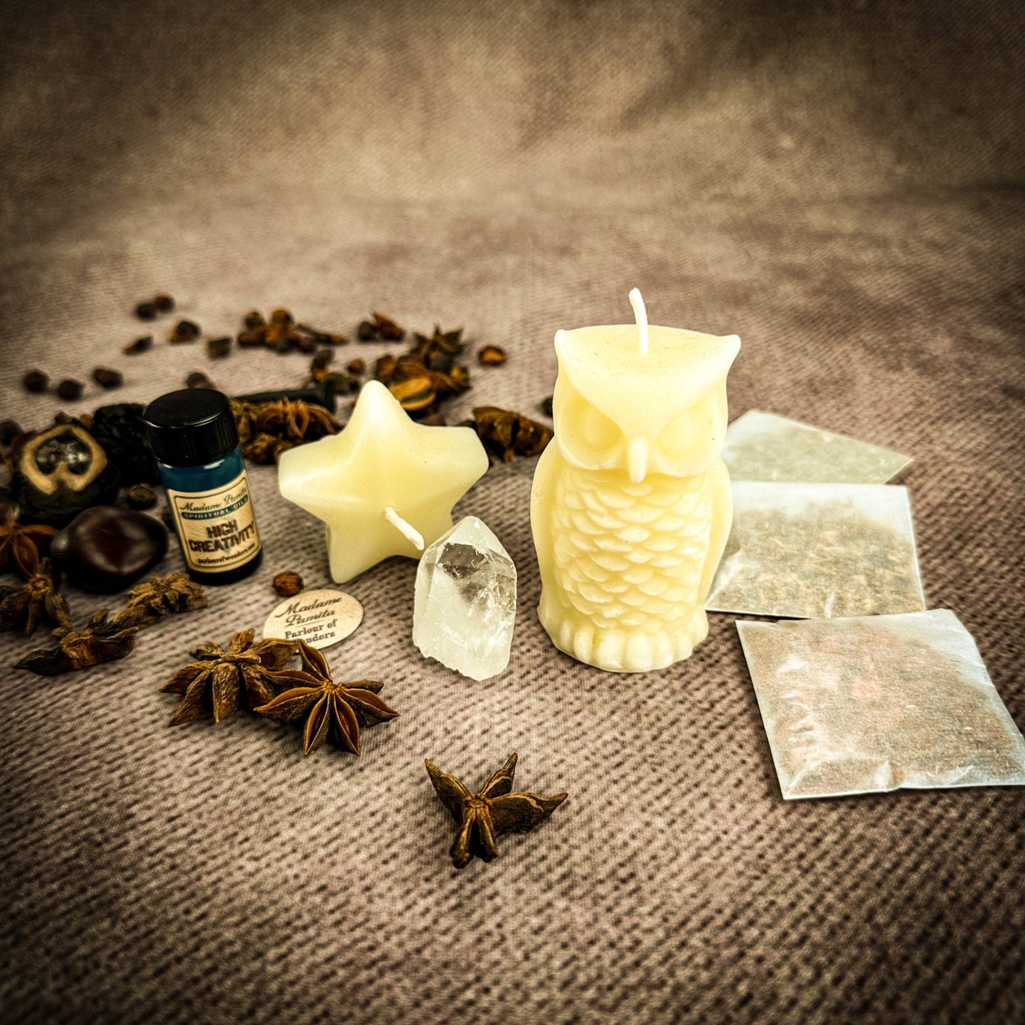 Wise Owl Wishing Star Candle Spell Kit - Wisdom & Success