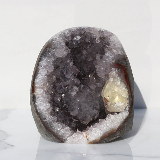Calcite and Red Jasper Amethyst Geode – Amethysts Crystals Calcite Rare