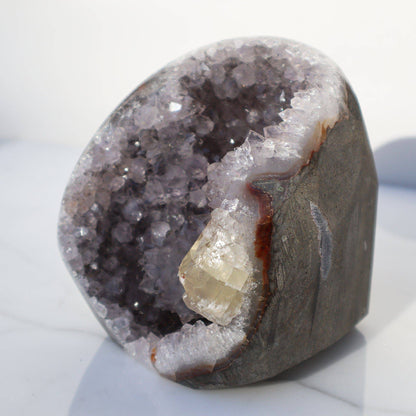Calcite and Red Jasper Amethyst Geode – Amethysts Crystals Calcite Rare