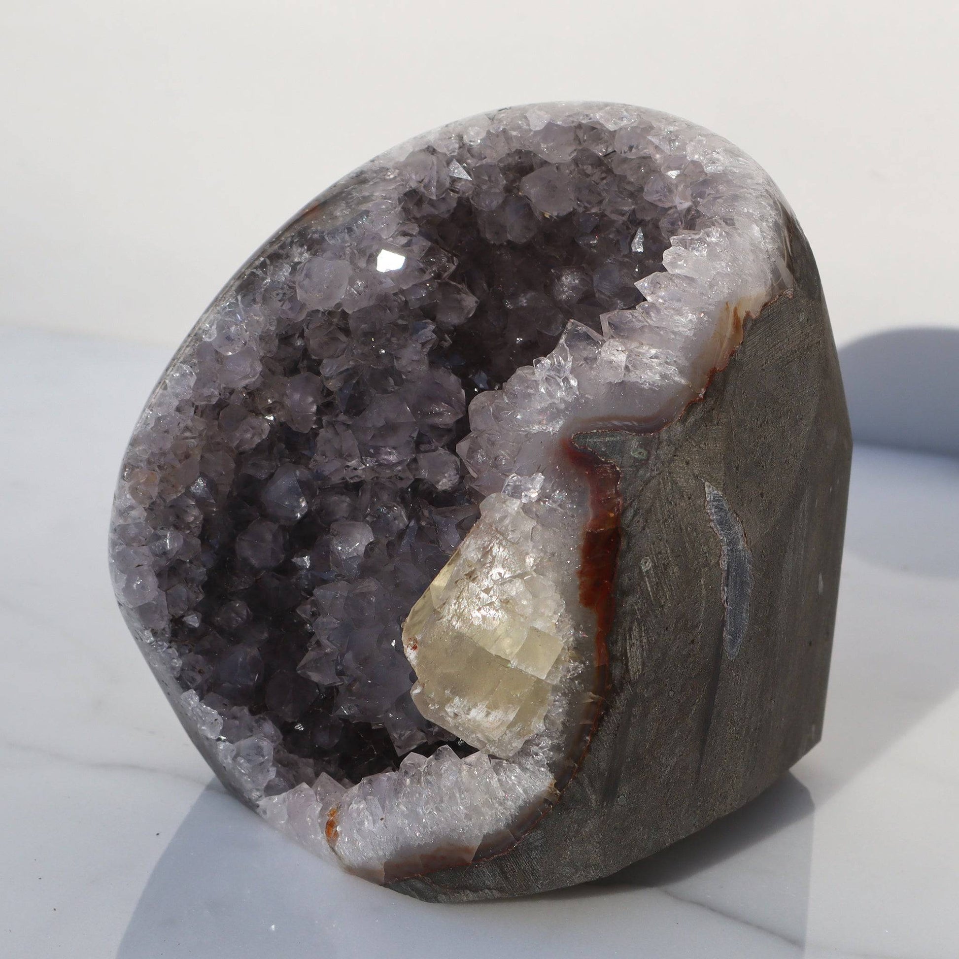 Calcite and Red Jasper Amethyst Geode – Amethysts Crystals Calcite Rare
