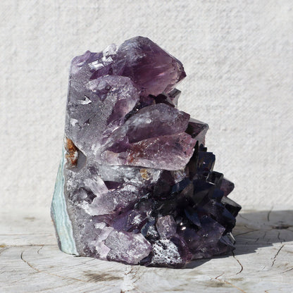 PRIMAL Raw Crystal Cluster – Blue-Green Agate & Obsidian – amethyst clusters