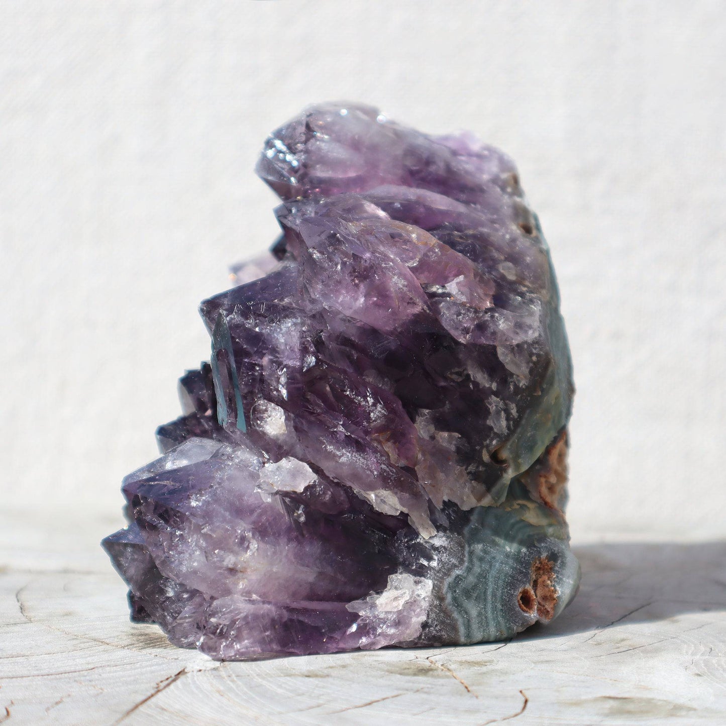 PRIMAL Raw Crystal Cluster – Blue-Green Agate & Obsidian – amethyst clusters