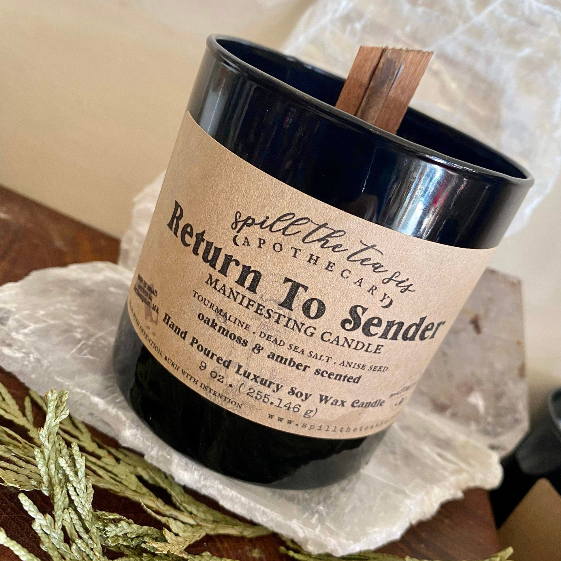 Return to Sender Protection Candle - 9oz Wood Wick Soy – Candles