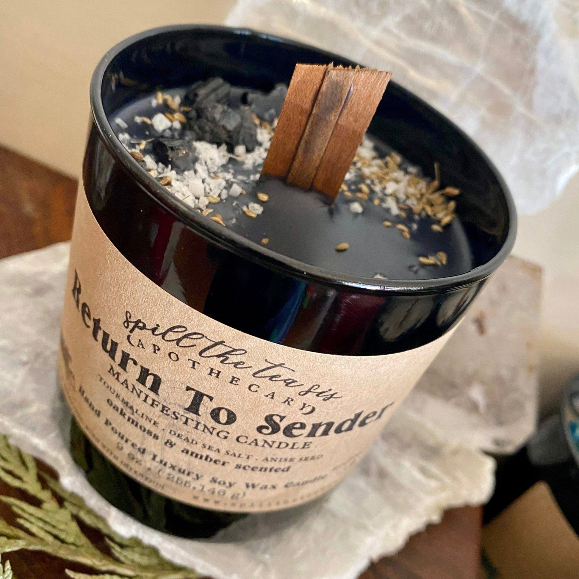 Return to Sender Protection Candle - 9oz Wood Wick Soy – Candles
