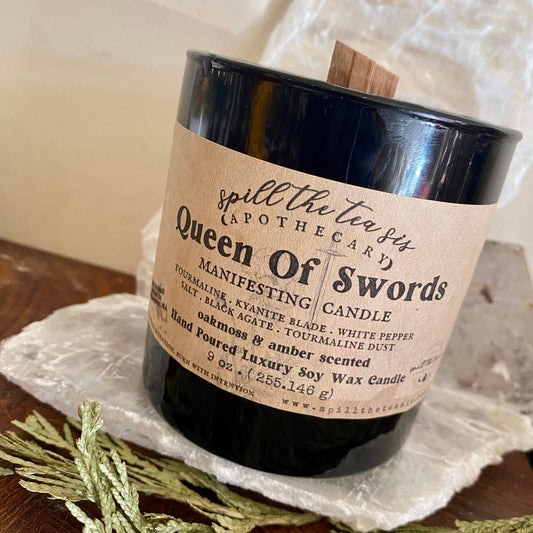 Queen of Swords Intention Candle | Protection & Empowerment Soy Wax Candle