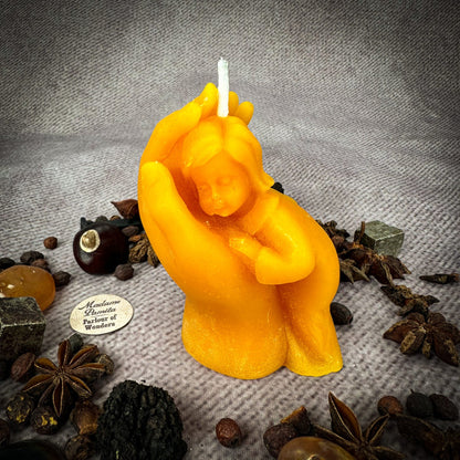 Mother Child Protection Spell Kit | Beeswax Candle – Yellow (Happiness) Candle Spell Kit