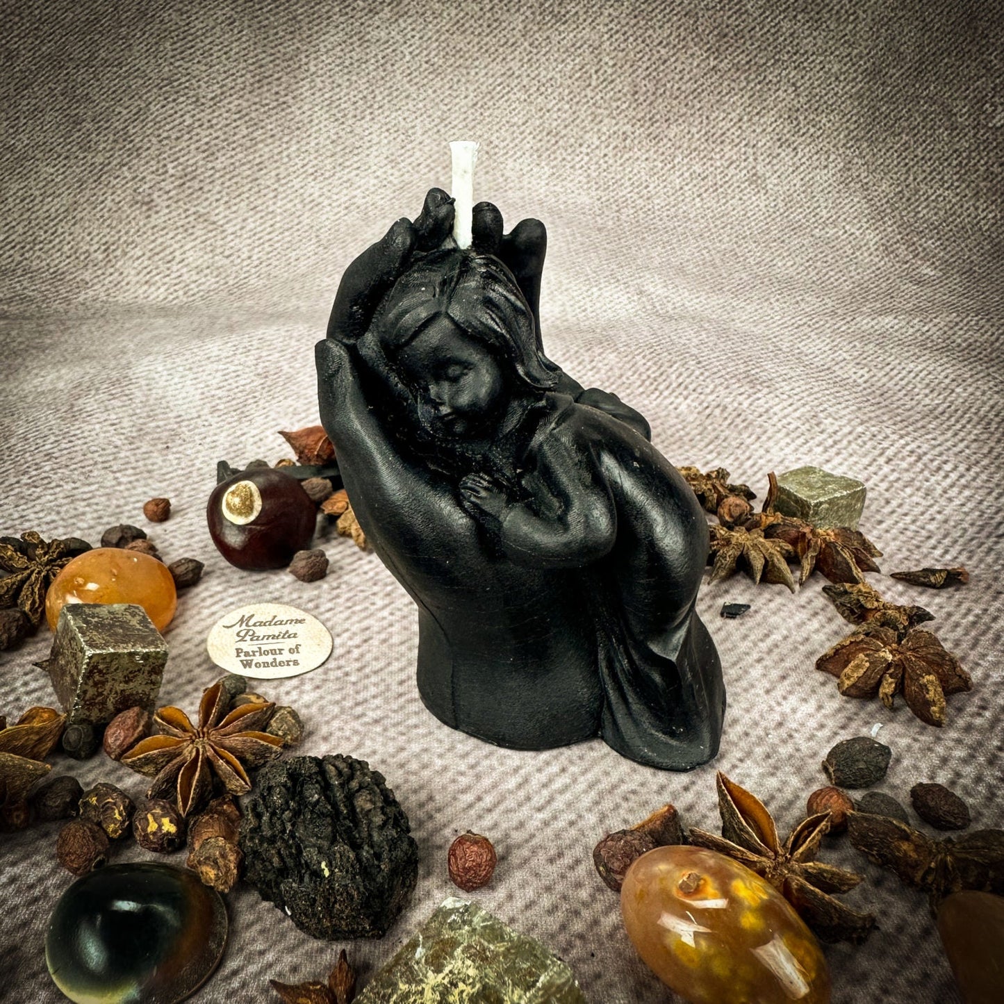 Mother Child Protection Spell Kit | Beeswax Candle – Black (Protection) Candle Spell Kit