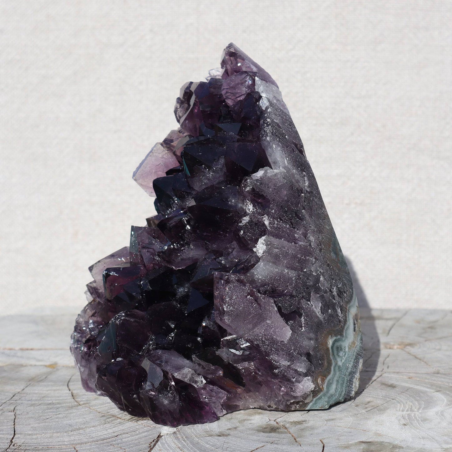 Raw Amethyst Crystal Cluster – Blue-Green Agate Display – amethyst clusters
